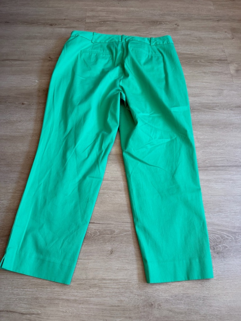 Talbots The Perfect Crop Curvy Pants Green Women’s Size 12 Cotton Spring Summer - Picture 6 of 7